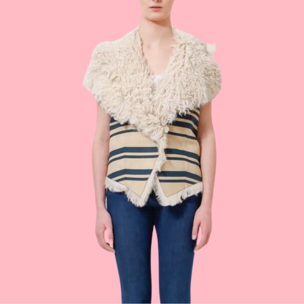 BALENCIAGA shearling for vest size 38 rare find